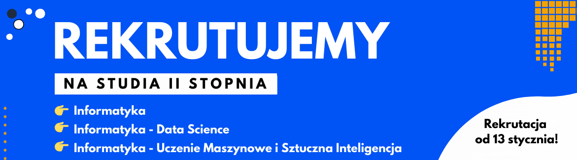 Banner Start rekrutacji na kierunki studiów II stopnia image